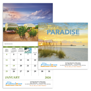 Beach Paradise Appointment Wall Calendar - Stapled
